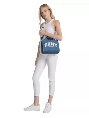 DKNY Blue Denim Logo Crossbody Bag